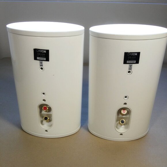 White Metal Oval Canton CD 220 Wall Mount Speakers Pair satellites German brand - Picture 9 of 15